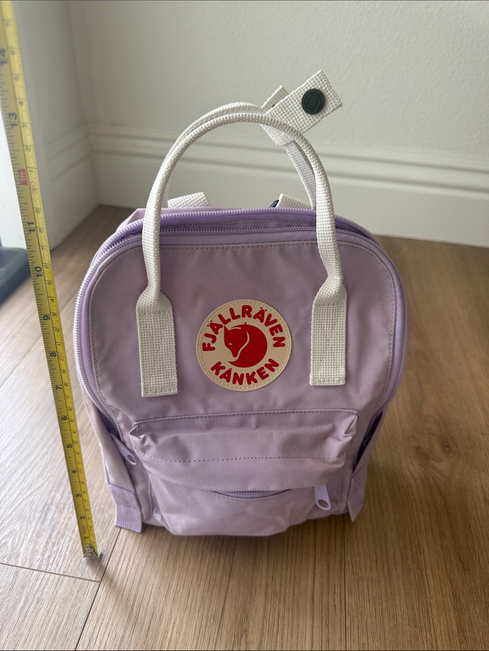 Fjallraven Kanken Mini Backpack in Light Lavender with Cream Handles